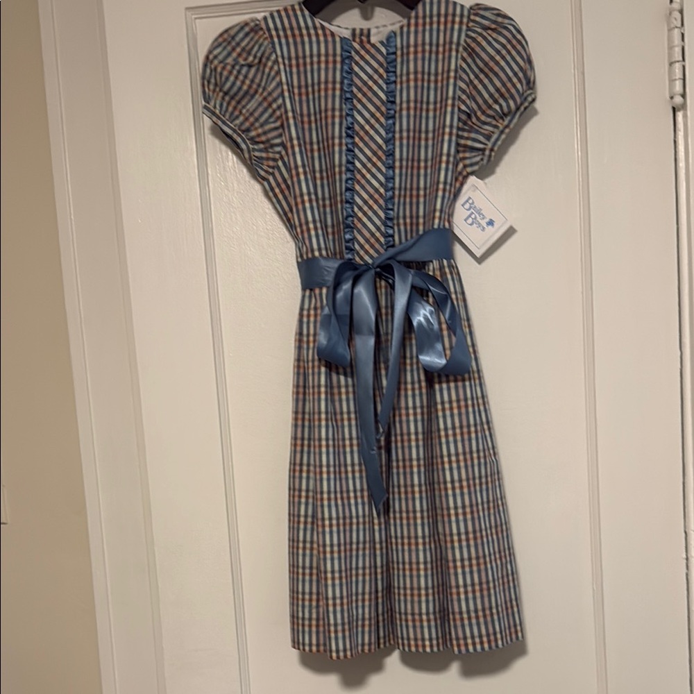 Blue Plaid Kids Formal Dress